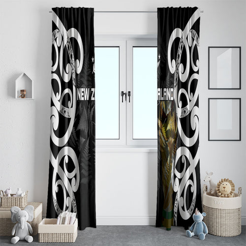 New Zealand WC2026 Black Window Curtain Silver Fern