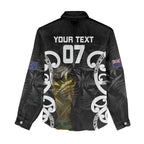 New Zealand WC2026 Custom Black Women Casual Shirt Silver Fern