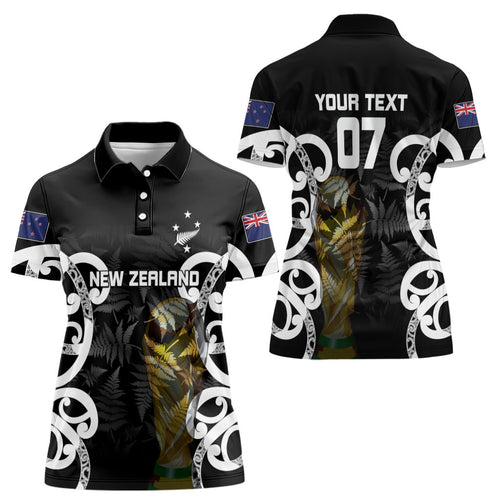 New Zealand WC2026 Custom Black Women Polo Shirt Silver Fern