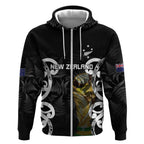 New Zealand WC2026 Custom Black Zip Hoodie Silver Fern