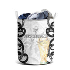 New Zealand WC2026 White Laundry Basket Silver Fern