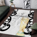 New Zealand WC2026 White Area Rug Silver Fern