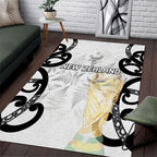 New Zealand WC2026 White Area Rug Silver Fern