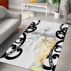 New Zealand WC2026 White Area Rug Silver Fern