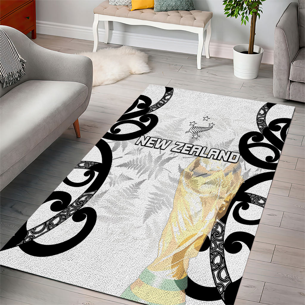 New Zealand WC2026 White Area Rug Silver Fern