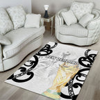New Zealand WC2026 White Area Rug Silver Fern