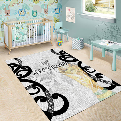 New Zealand WC2026 White Area Rug Silver Fern