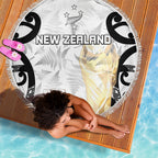 New Zealand WC2026 White Beach Blanket Silver Fern