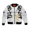 New Zealand WC2026 Custom White Bomber Jacket Silver Fern