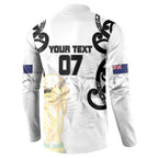 New Zealand WC2026 Custom White Button Sweatshirt Silver Fern