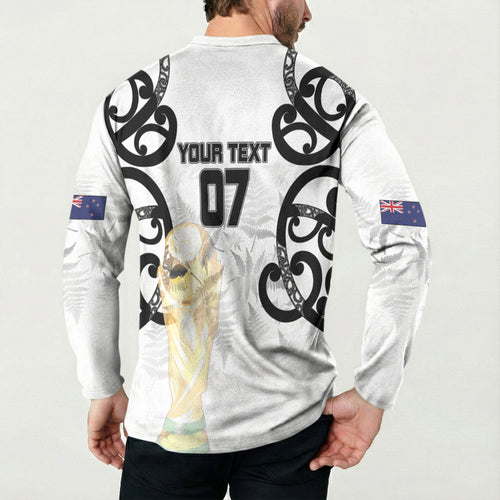 New Zealand WC2026 Custom White Button Sweatshirt Silver Fern