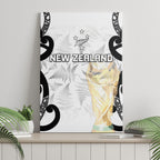 New Zealand WC2026 White Canvas Wall Art Silver Fern