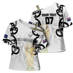 New Zealand WC2026 Custom White Cross Shoulder Shirt Silver Fern