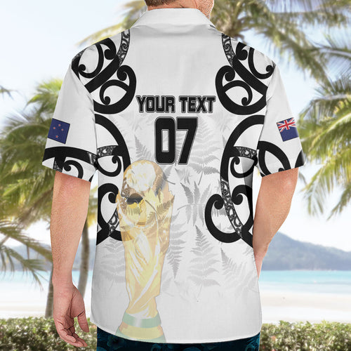 New Zealand WC2026 Custom White Hawaiian Shirt Silver Fern