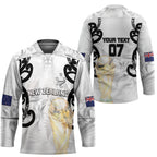 New Zealand WC2026 Custom White Hockey Jersey Silver Fern