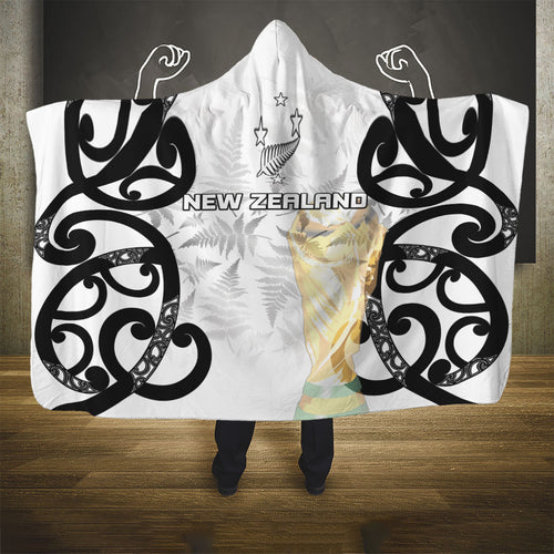 New Zealand WC2026 White Hooded Blanket Silver Fern