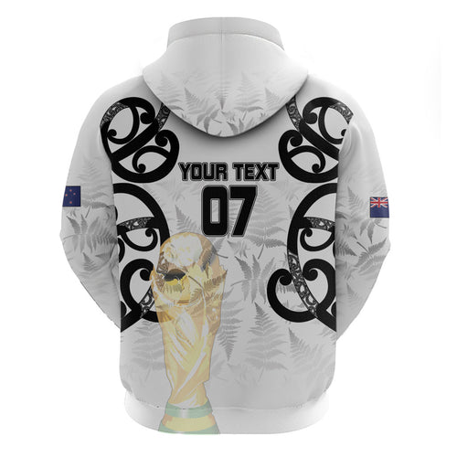 New Zealand WC2026 Custom White Hoodie Silver Fern