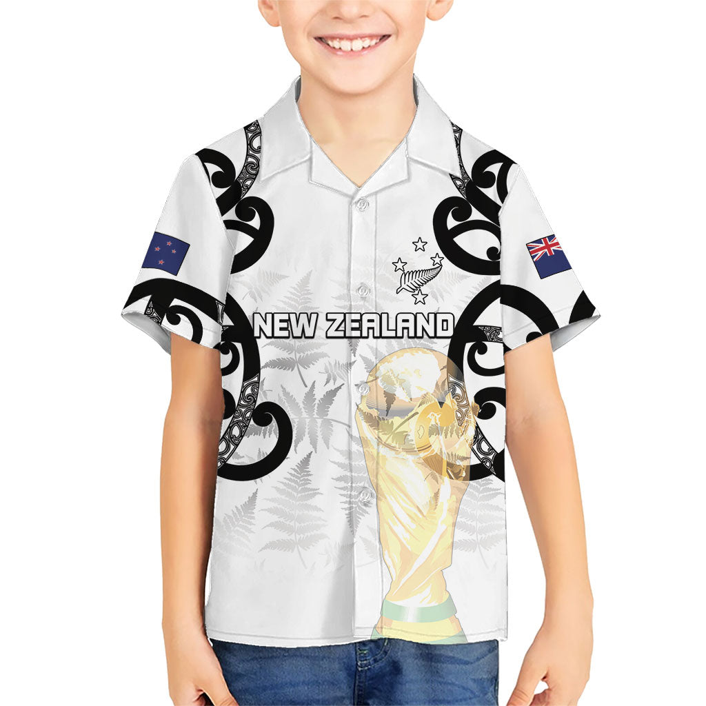 New Zealand WC2026 Custom White Kid Hawaiian Shirt Silver Fern