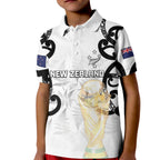 New Zealand WC2026 Custom White Kid Polo Shirt Silver Fern