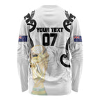 New Zealand WC2026 Custom White Long Sleeve Shirt Silver Fern