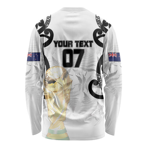 New Zealand WC2026 Custom White Long Sleeve Shirt Silver Fern