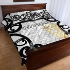 New Zealand WC2026 White Quilt Bed Set Silver Fern