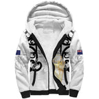 New Zealand WC2026 Custom White Sherpa Hoodie Silver Fern