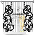 New Zealand WC2026 White Shower Curtain Silver Fern