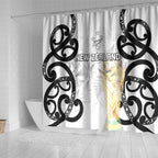 New Zealand WC2026 White Shower Curtain Silver Fern