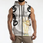 New Zealand WC2026 Custom White Sleeveless Zip Hoodie Silver Fern