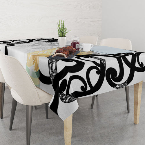 New Zealand WC2026 White Tablecloth Silver Fern