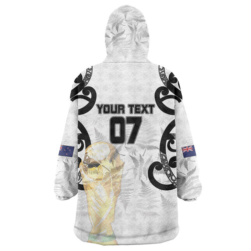 New Zealand WC2026 Custom White Wearable Blanket Hoodie Silver Fern