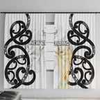 New Zealand WC2026 White Window Curtain Silver Fern