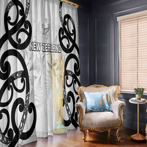 New Zealand WC2026 White Window Curtain Silver Fern