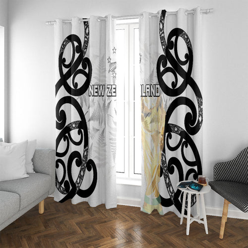 New Zealand WC2026 White Window Curtain Silver Fern