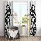 New Zealand WC2026 White Window Curtain Silver Fern