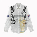 New Zealand WC2026 Custom White Women Casual Shirt Silver Fern