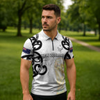 New Zealand WC2026 Custom White Zipper Polo Shirt Silver Fern