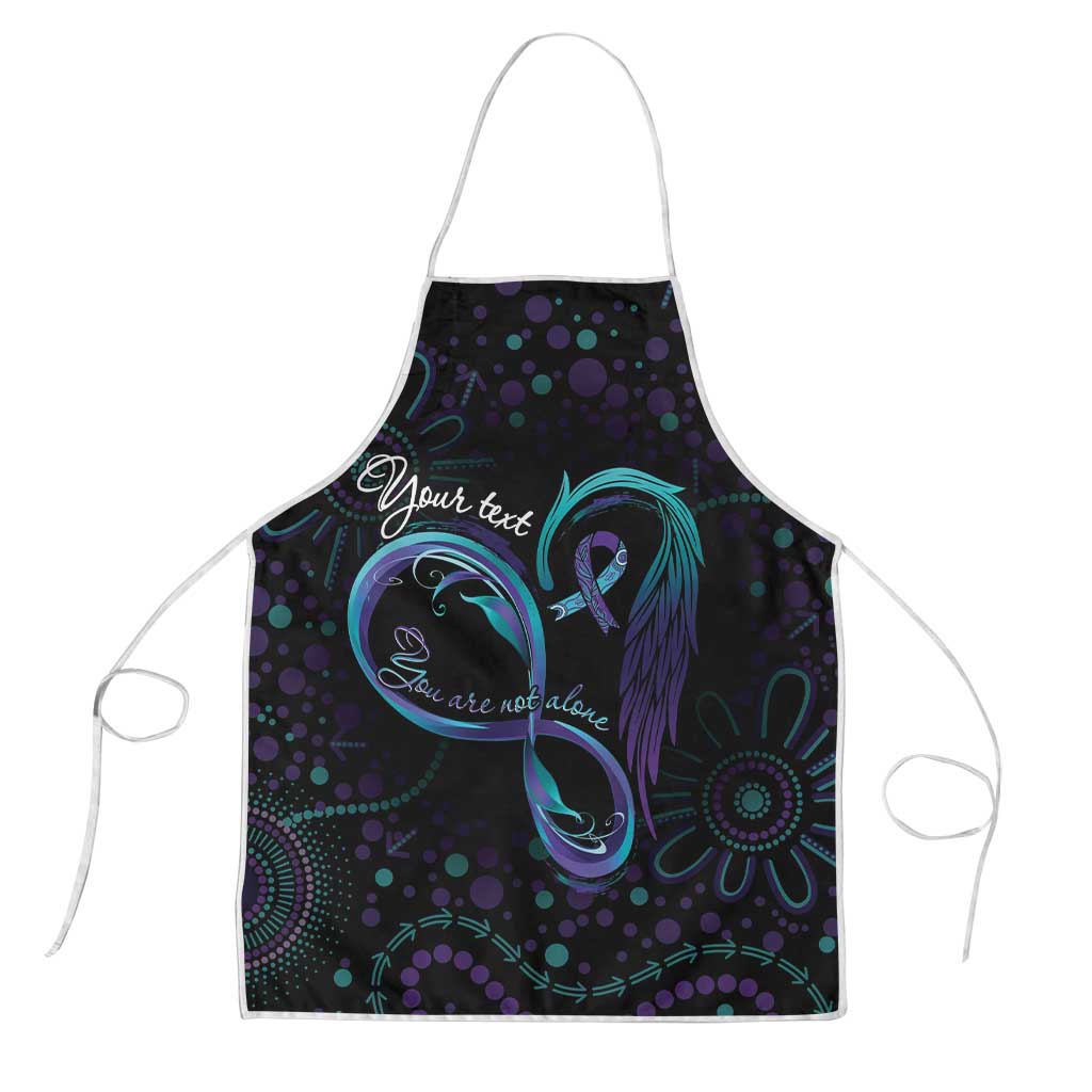 Personalized Australia Indigenous Infinity Heart Apron Purple Teal Ribbon You Are Not Alone - Aussie Hoodie