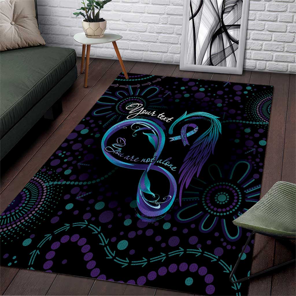 Personalized Australia Indigenous Infinity Heart Area Rug Purple Teal Ribbon You Are Not Alone - Aussie Hoodie