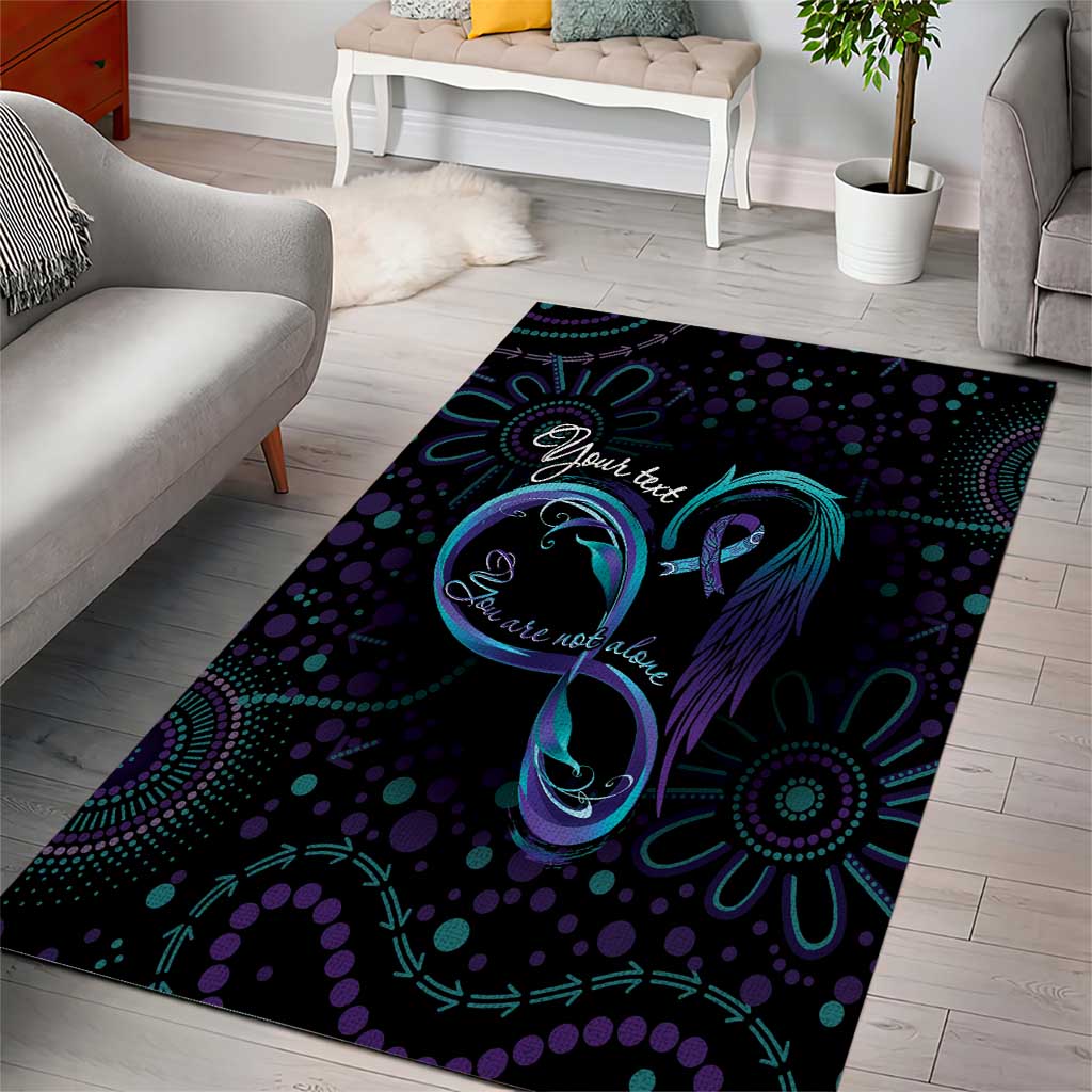 Personalized Australia Indigenous Infinity Heart Area Rug Purple Teal Ribbon You Are Not Alone - Aussie Hoodie