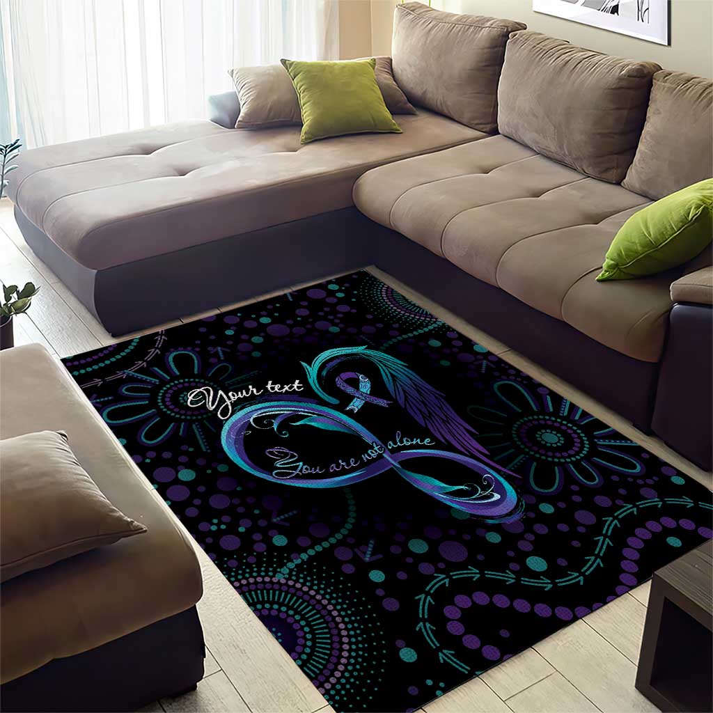Personalized Australia Indigenous Infinity Heart Area Rug Purple Teal Ribbon You Are Not Alone - Aussie Hoodie