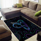 Personalized Australia Indigenous Infinity Heart Area Rug Purple Teal Ribbon You Are Not Alone - Aussie Hoodie