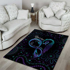 Personalized Australia Indigenous Infinity Heart Area Rug Purple Teal Ribbon You Are Not Alone - Aussie Hoodie