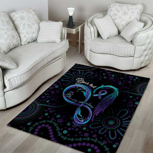 Personalized Australia Indigenous Infinity Heart Area Rug Purple Teal Ribbon You Are Not Alone - Aussie Hoodie