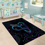 Personalized Australia Indigenous Infinity Heart Area Rug Purple Teal Ribbon You Are Not Alone - Aussie Hoodie