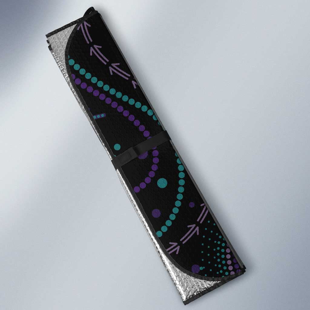 Personalized Australia Indigenous Infinity Heart Auto Sun Shade Purple Teal Ribbon You Are Not Alone - Aussie Hoodie