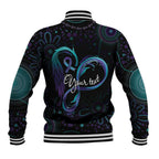Personalized Australia Indigenous Infinity Heart Baseball Jacket Purple Teal Ribbon You Are Not Alone - Aussie Hoodie