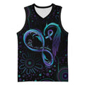 Personalized Australia Indigenous Infinity Heart Basketball Jersey Purple Teal Ribbon You Are Not Alone - Aussie Hoodie