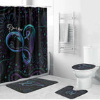 Personalized Australia Indigenous Infinity Heart Bathroom Set Purple Teal Ribbon You Are Not Alone - Aussie Hoodie